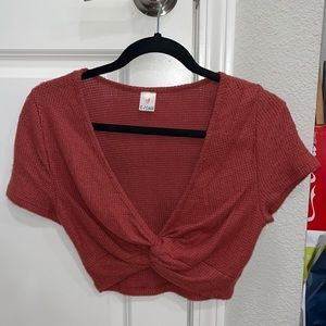 Dark Red Crop Top